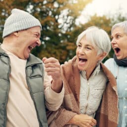 Senior friends laughing together