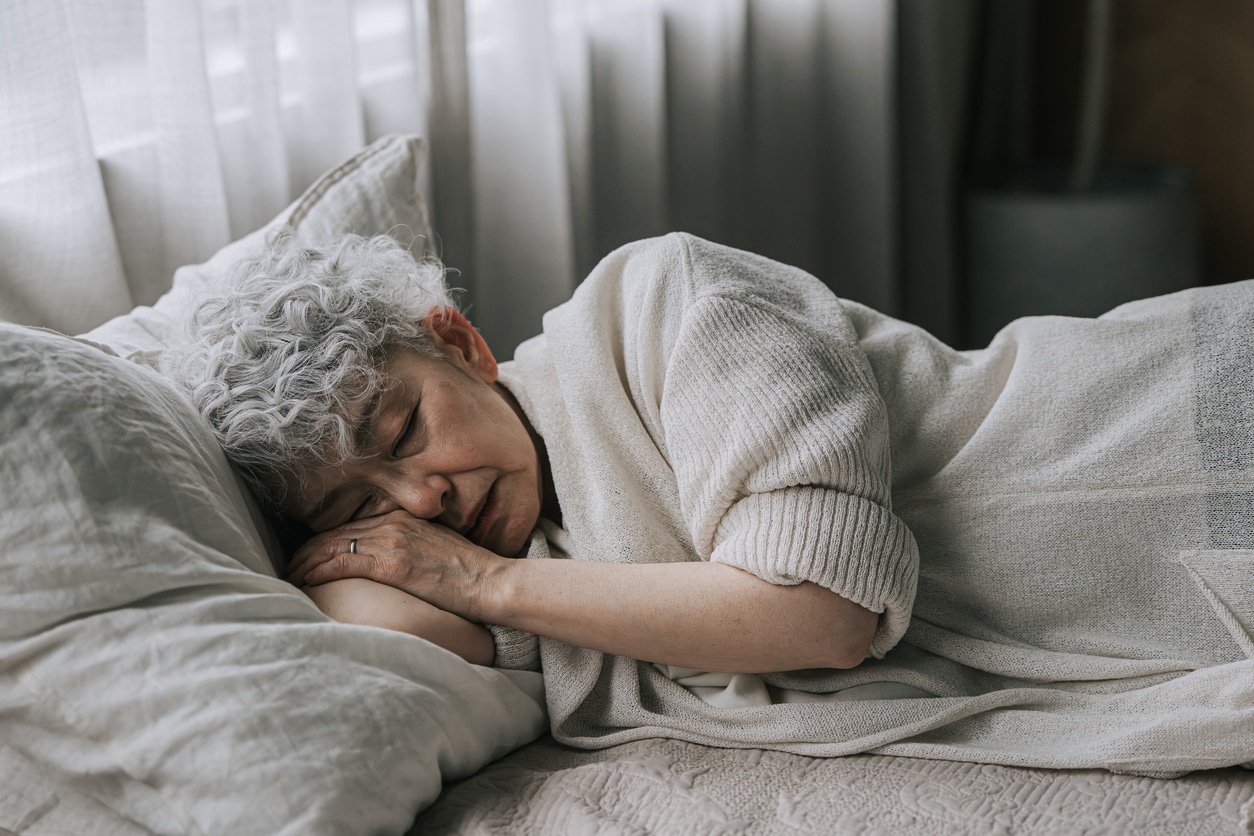 Woman Sleeping Peacefully at Home.